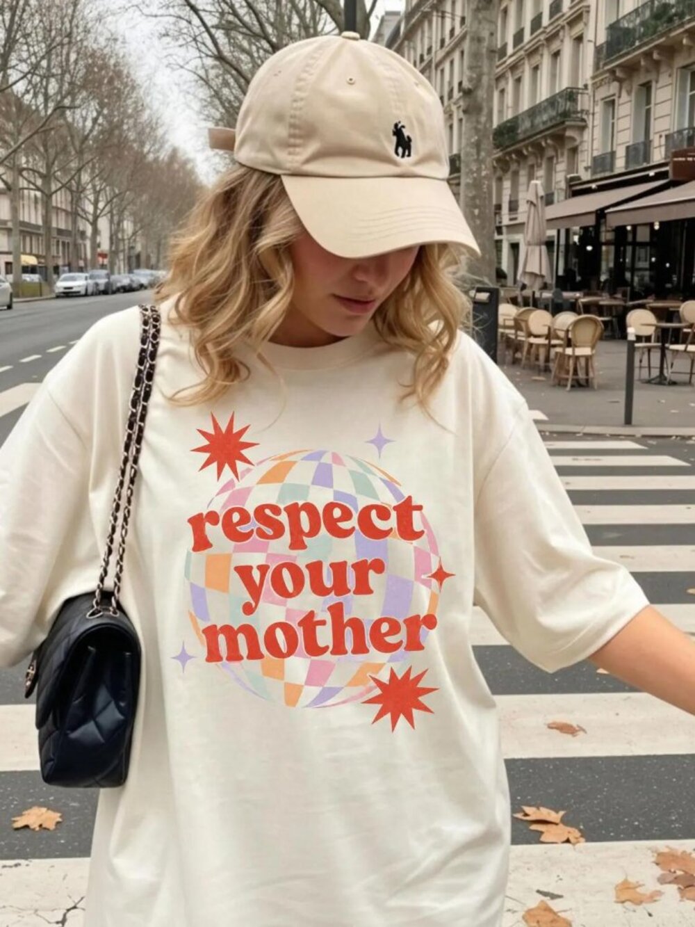 Disco Ball Graphic Shirt Respect Disco Tee, Retro Romantic Mother S T-Shirt, Chr